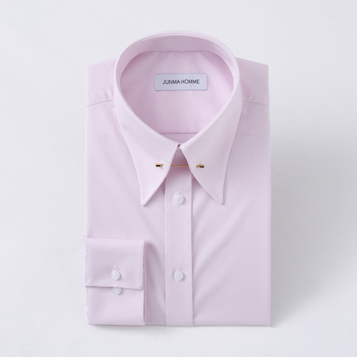 371-C 핑크 스판 솔리드 구김없는 맞춤셔츠