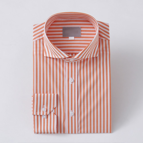 354-B 블록 오렌지 스트라이프 맞춤셔츠