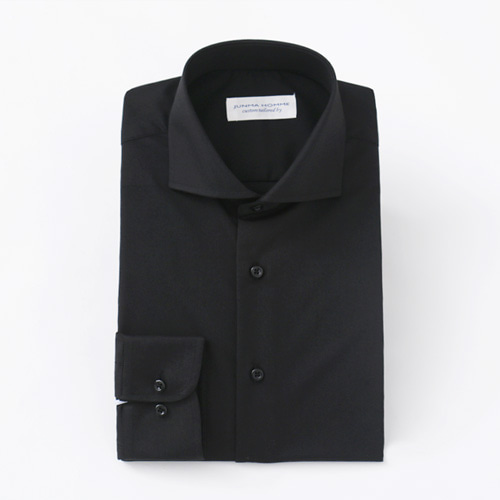 3806-A 블랙 코튼 스판 맞춤셔츠