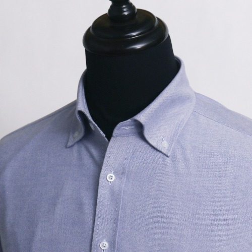 3790-B 브러시트 블루 옥스포드 캐주얼 맞춤셔츠